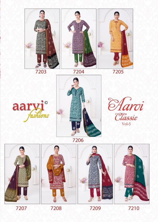 Aarvi Fashion Classic Vol 5 Ready Made Battik Printed Cotton Dress